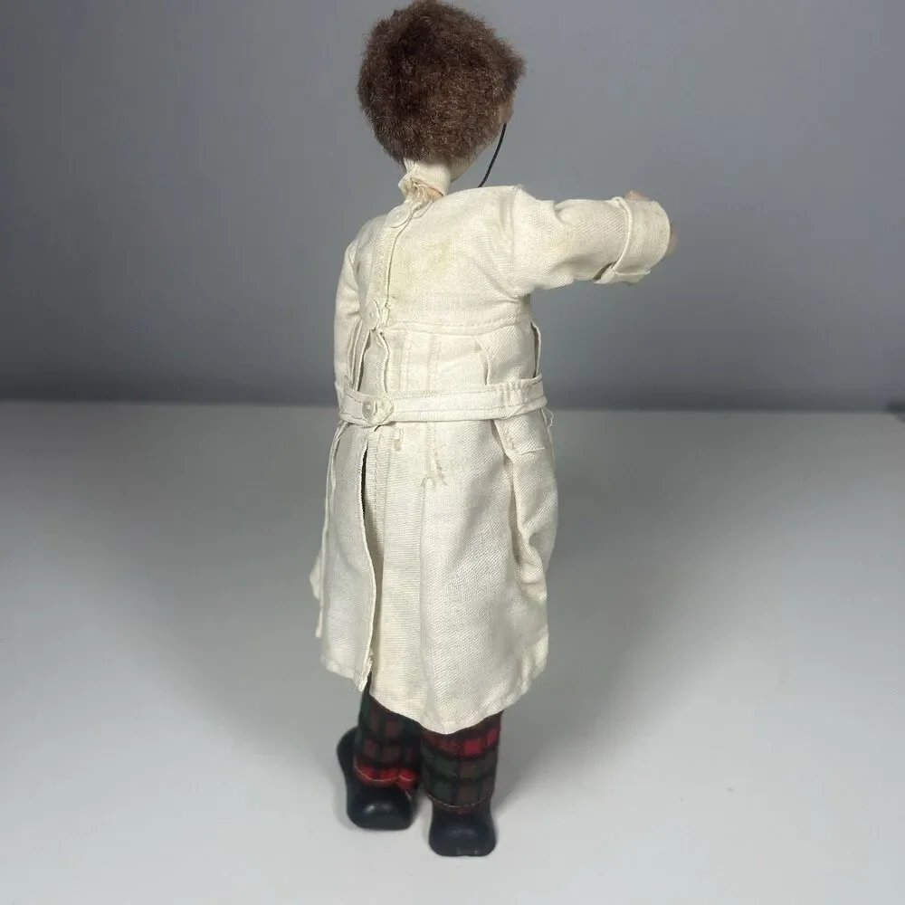 Rare Vintage Klumpe Roldan Doll Male Doctor In Lab Coat